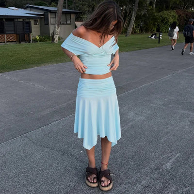 Typhaland Fashion Backless Dress Sets Halter Vest Women's | SAMAG
