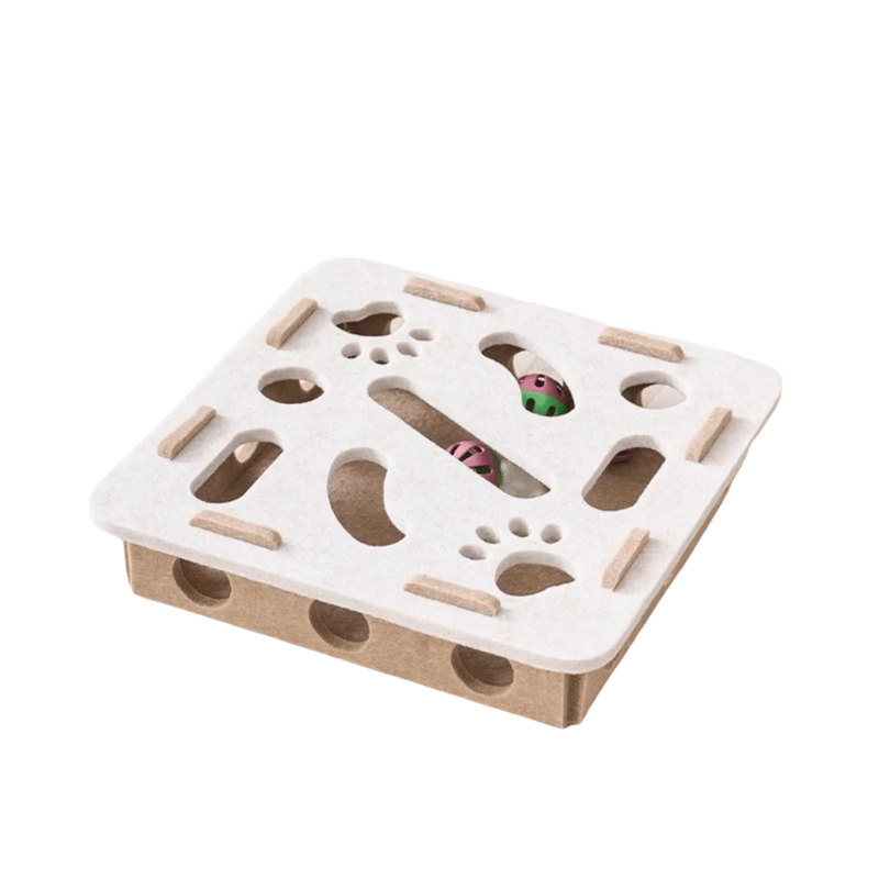 Cat Scratching Posts For Indoor Cat Puzzle Toy Felt Puzzle Box Cat Exercise Toy with Ball Kitten Interactive Indoor Exercise Toy