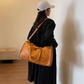 NamcheBarwa Large Travel Bag Pu Leather Golf Boston Bag Shoulder Handbag Leisure Sports Fitness Suitcase Weekender Duffle Bag