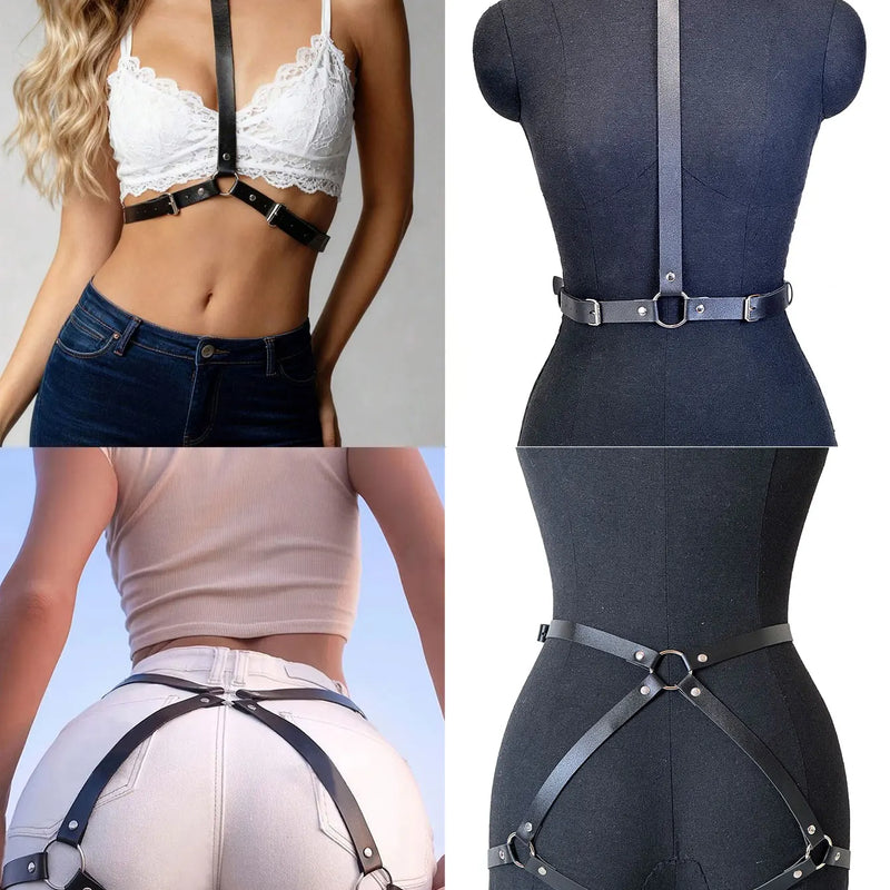 Sexy Women Punk Fashion Belt Street Style Waistband Suspenders Body Bondage Harness Corset Gothic Clothing - Visuel 8 | SAMAG