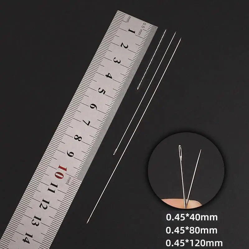30pcs Metal Beading Needles For Beads Necklace Bracelet Tools Stainless Steel Self Threading Needle Pins For Jewelry Supplies