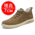 Men's Invisible Height Elevator Shoes Sneakers Lifting Shoes Taller Hidden Heel 7cm Trainers Cow Suede Hidden Heel Shoes