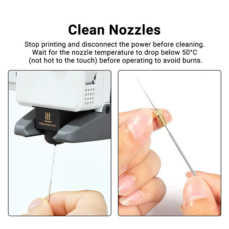 10Pcs Cleaning Needles 0.2/0.25/0.3/0.35/0.4mm Stainless Steel Cleaning Drill Tools for 3d Printer Hotend Nozzle Cleaning Parts