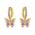 Original S925 Sterling Silver Zircon 18K Gold Lining Vintage Hoop Earrings for Women Birthday Party - Visuel 19 | SAMAG