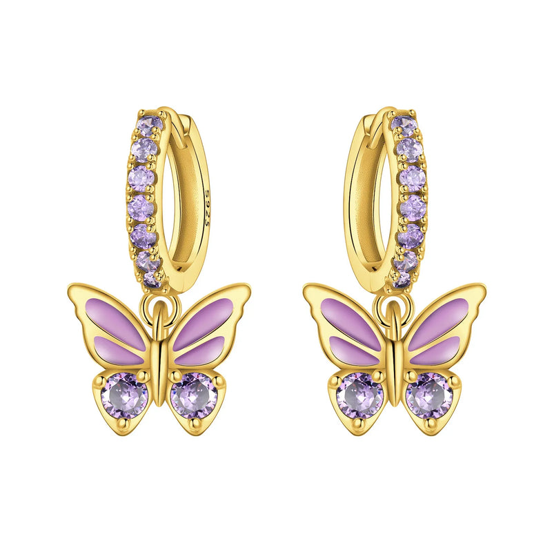 Original S925 Sterling Silver Zircon 18K Gold Lining Vintage Hoop Earrings for Women Birthday Party - Visuel 19 | SAMAG