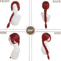 Synthetic Hair Super Long Braided Reddish Brown Heat Resistant Red Wig for Fiona Cosplay Adult Fiona Costume Women Shrek Anime