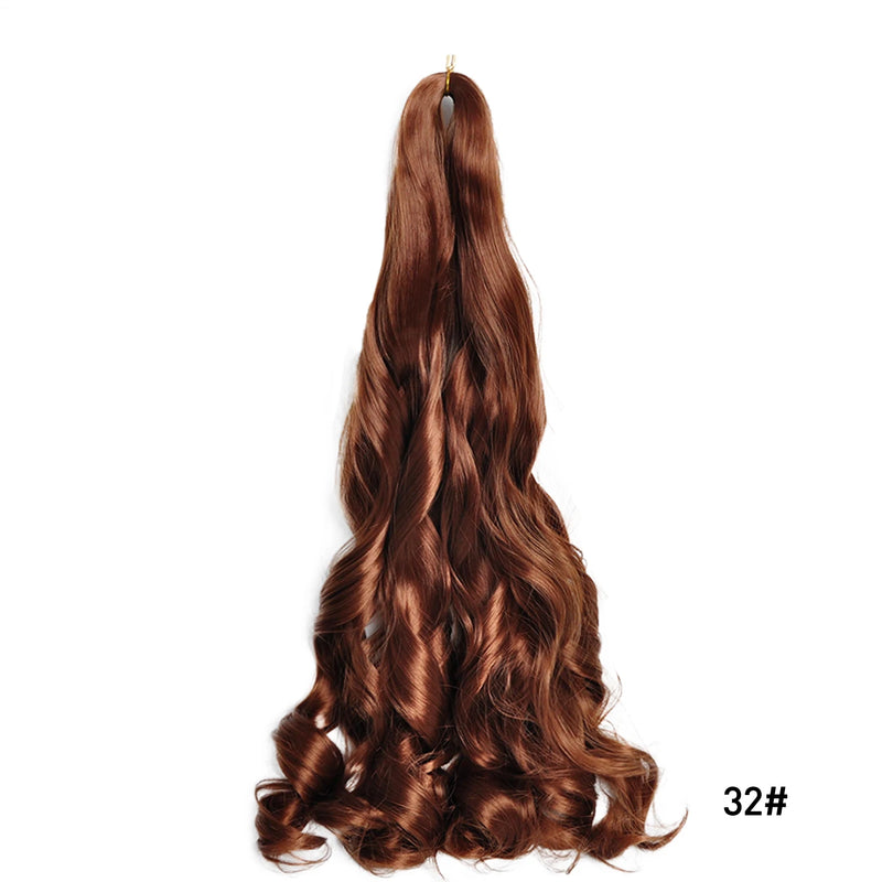 Loose Wave Braiding Hair Extensions 24" Synthetic Spiral Curls Braids Hair Pre Stretched Bouncy Braid French Curls Braiding Hair