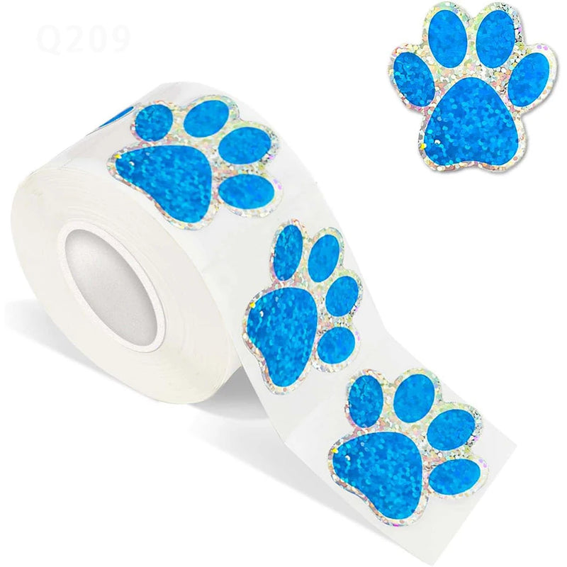 50 - Dog Cat Bear Paw Labels Stickers 1inch Colorful Print - View 7 | SAMAG