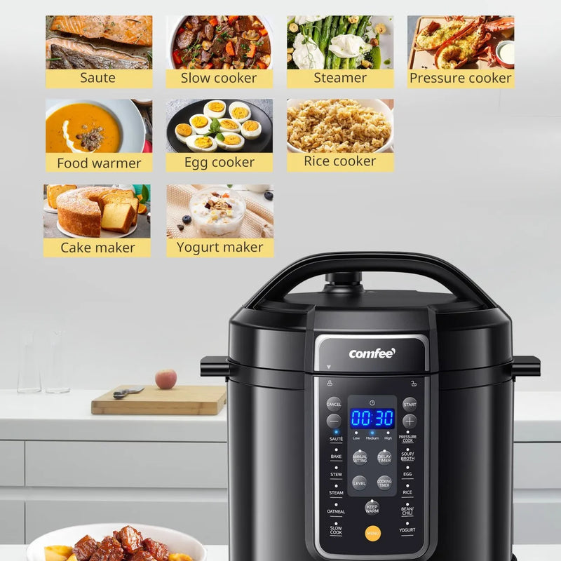9-in-1 Electric Pressure Cooker, 14 Presets Instant Multi Cooker Olla...
