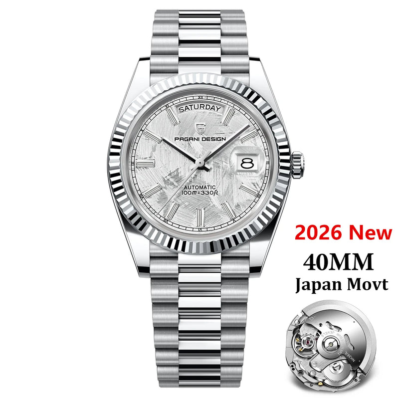 PAGANI DESIGN Men's Watches DD40 Gold White Luxury Automatic Watch Japan Movt Date Week Mechanical For - Visuel 11 | SAMAG