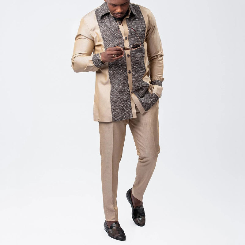 African Traditional Dress Men's Suit Long Sleeve Ethnic | SAMAG