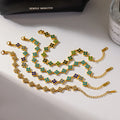 18K Gold Plated Stainless Steel Bracelet with Delicate Cubic Zirconia Luxury Fashion Party Jewelry Gift