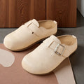 Mules Suede Platform Slippers Woman Adjustable Buckle 2026 Luxury Women's Shoes Clogs Indoor Outdoor Sandals Arch Support Slides