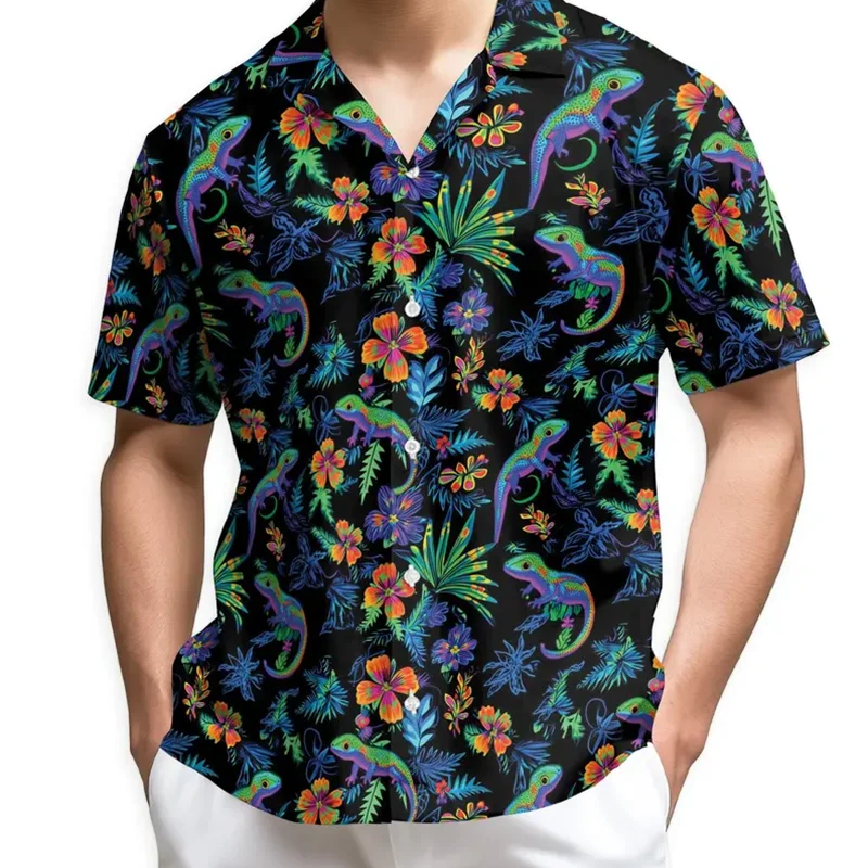 Dragon Print Aloha Shirt Men Women Bold Golden Graphic | SAMAG