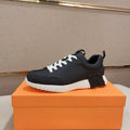 Men's Casual Leather Running Shoes Breathable Low-Top Sneakers Black Comfortable Anti-Odor Rubber Sole All-Season Wear