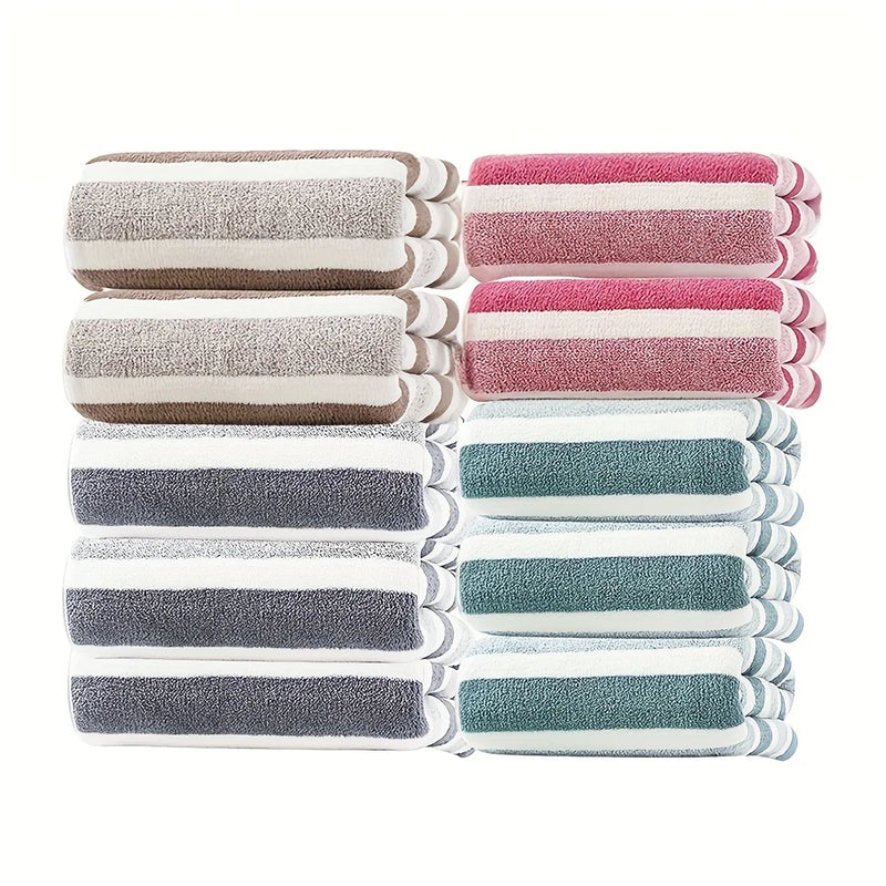 10-Piece Multi-purpose Square Towels, 30×30cm. Soft & skin-friendly, quick-drying and water-absorbent, with hangable design.