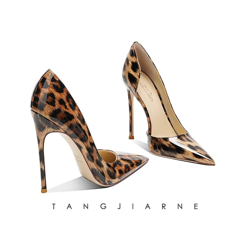 2026 Fashion Gradient Color Side Empty High Heels Women's Thin Heels 12cm Shallow Mouth Sexy Pointed Temperament Single Shoes
