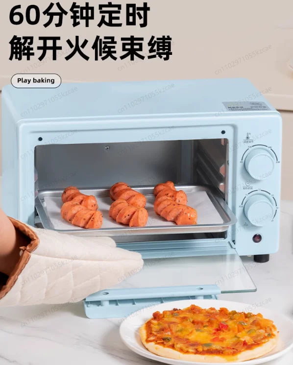 10L Mini Oven Microwave Combo, 220V Household All-in-One for Baking Grilling Defrosting, Compact Space Saver