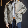 Maden Retro CWU-45P Pilot Jacket Grayish Green Warm Cotton-padded Coat Lapel Versatile Jackets Men's Autumn and Winter Outerwear