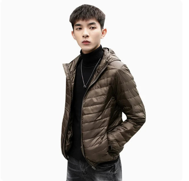 2026 Royal Blue Hooded Parkas Men's Zipper Control Winter Jacket Fashion Hot Sale Jaqueta Plus Size S-5XL Lightweight Warm Coats