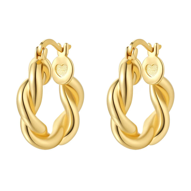 Original S925 Sterling Silver Zircon 18K Gold Lining Vintage Hoop Earrings for Women Birthday Party - Visuel 9 | SAMAG