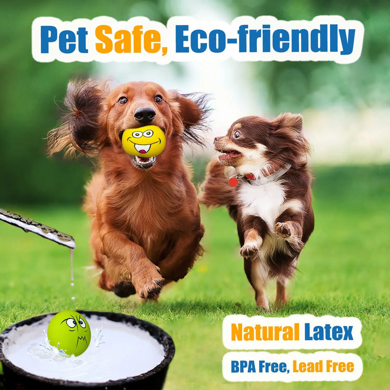 Rubber Dog Puppy Pet Play Squeaky Ball Chewing Toys with Face Fetch Bright Balls Pet Dog Supplies Puppy Popular Toys