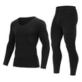 2-piece Men's  Warm Suit Autumn And Winter Solid Color V-neck Youth Thick Sports Fashion Autumn Clothes Autumn Pants Trend