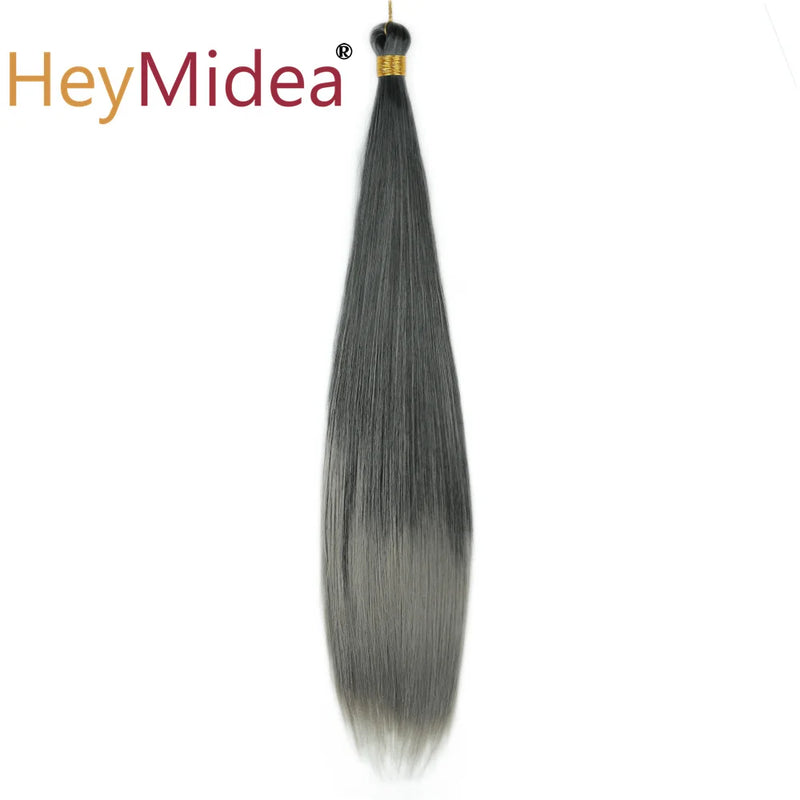 22-28Inch Straight Pony Hair Bundles Crochet Braids Hair Silky Colorful Synthetic Braiding Hair Ombre Synthetic Hair For Women