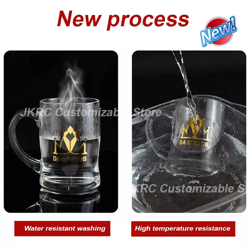 Custom Color Transfer 3D Sticker DTF UV Gold Decal Brand Company Logo Vinyl Crystal Label Raised Self-Adhesive Waterproof Hollow