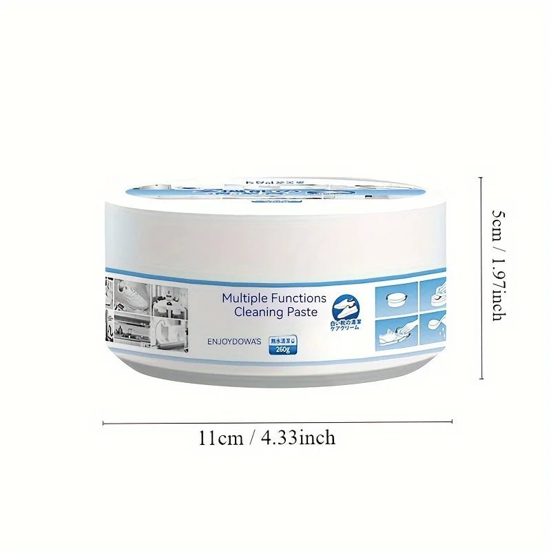 260g Sneaker Cleaning Paste White Shoe Cleaner, Multi Purpose Deep Clean Whitening No Rinse, Safe for Leather Canvas Rubber Sole