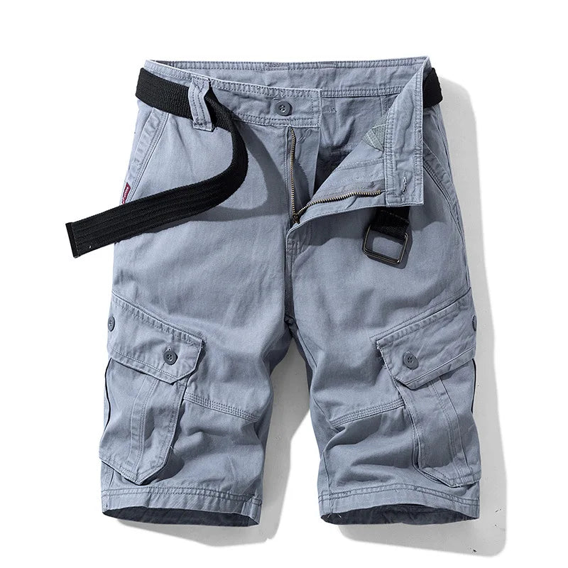 Men Cotton 100% Cargo Shorts New Summer Man Multi Pockets | SAMAG