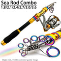 1.8-3.6m Telescopic Fishing Rod Fishing Reel Combo Portable Travel Spinning Fishing Rod With 2000/3000/5000Series Reel Set