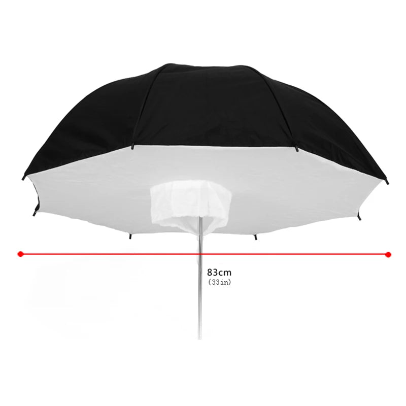 Selens 2pcs 84cm/33" Reflective Umbrella Softbox Black&Silver Lighting 2-in-1 kit for Photo Studio Photographic Light Adjustment