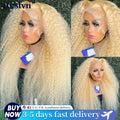 613 Deep Wave Frontal Wig 13x6 HD Water Wave Lace Front Wigs 220 Density 30 38 Inch Honey Blonde 13x4 Transparent Curly Lace Raw Remy Frontal Wig