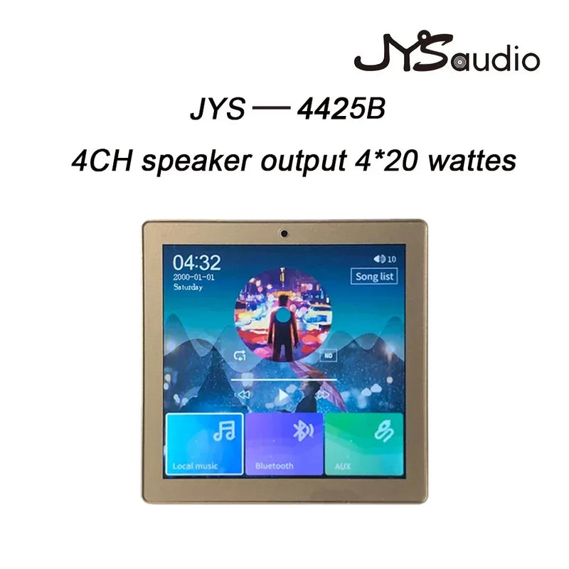 4 channel*20W Wall Amplifier Bluetooth-compatible 4 inch Sound Amp Home Theater Sound System Stereo Music Panel for Restaurant