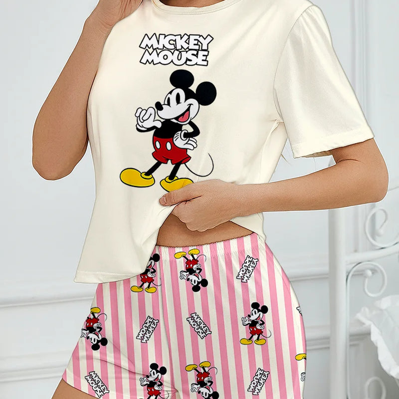 Women's Disney Mickey cartoon printed short sleeved | SAMAG