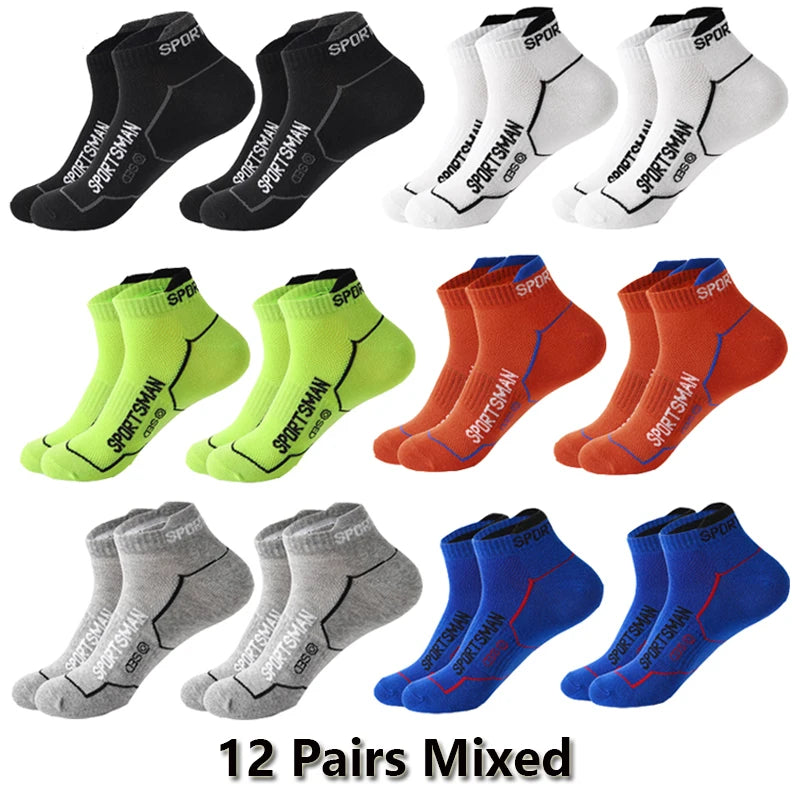 12 Pairs Summer Socks Men's Ankle Running Sports Mesh | SAMAG