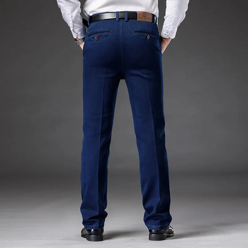 Spring Autumn Men's Classic Business Jeans Straight | SAMAG