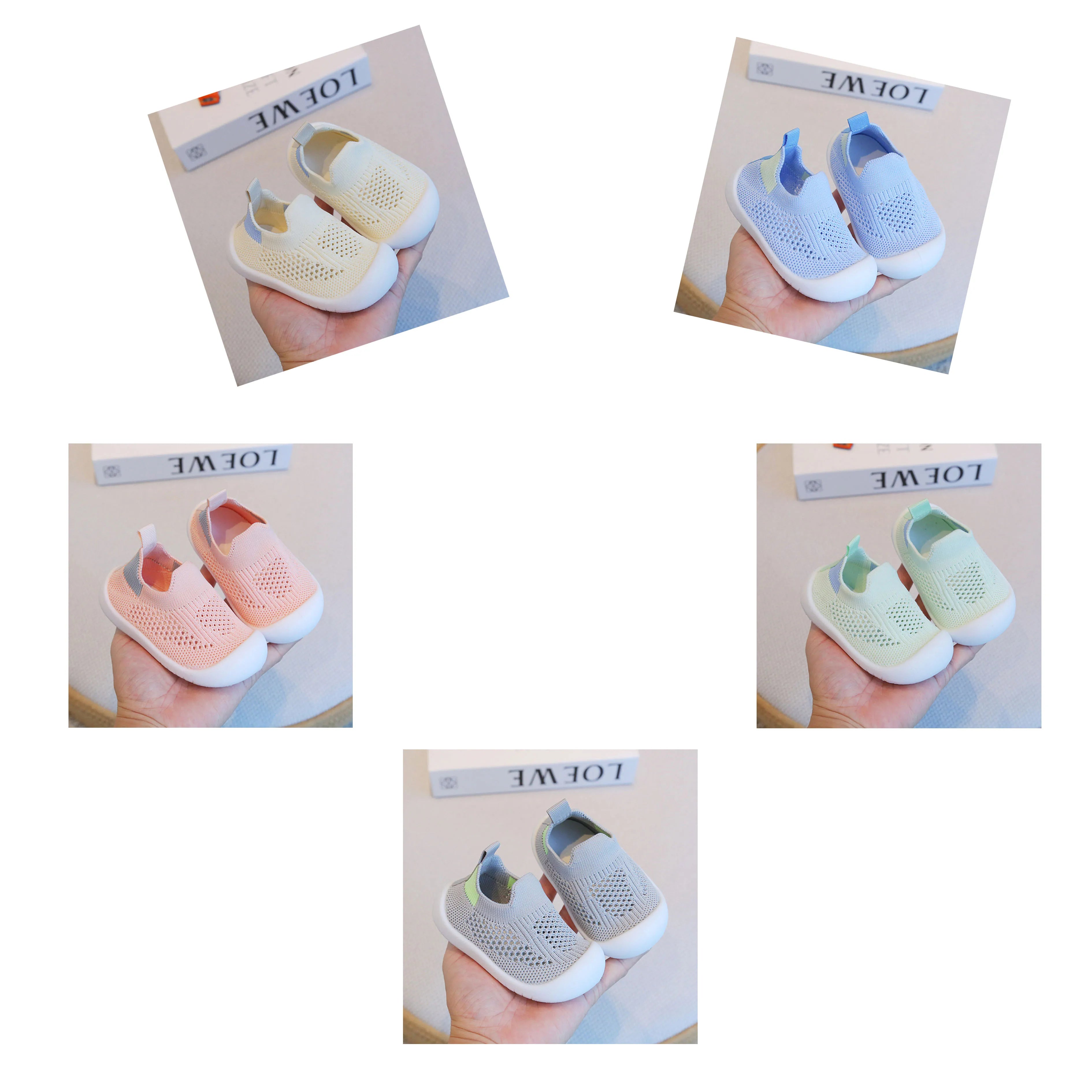 Spring Summer Breathable Knitted Non-slip Soft Sole Kids Sneakers for Boys Girls Tennis Casual Shoes Toddler School Shoes