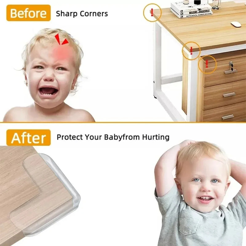 4Pcs Baby Safety Silicone Protector Table Corner Edge Protection Cover Transparent Anti Collision Soft Guard Home Tool