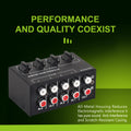 Portable CX400 Passive Stereo Mixer 4-Channel Small Audio Mixer Stereo Dispenser with RCA Inputs For Live Studio DJ Equipment