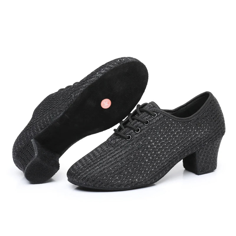 Women Dance Shoes Knitted Teacher Shoes Soft sole Low Heel Latin Training Shoes Ballet Dance Shoes Jazz Ballroom Sneakers Girls