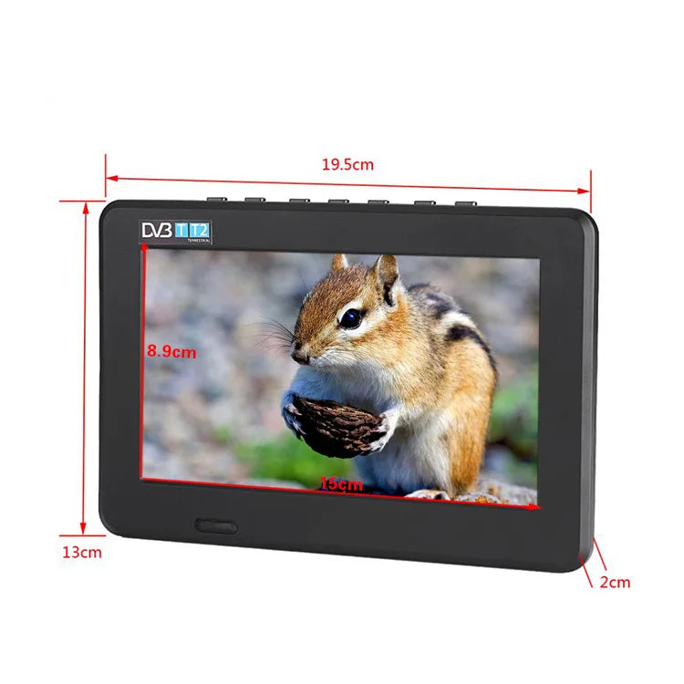 7-Inch HD Digital Portable TV 1500mAh Rechargeable Slim LED Screen for Caravan Camping Kitchen
