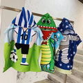 Cute Cartoon Baby Hooded Bath Towel Microfiber Soft Poncho Beach Towel Newborn Infant Cape Washcloth Kids Bathing Supplies