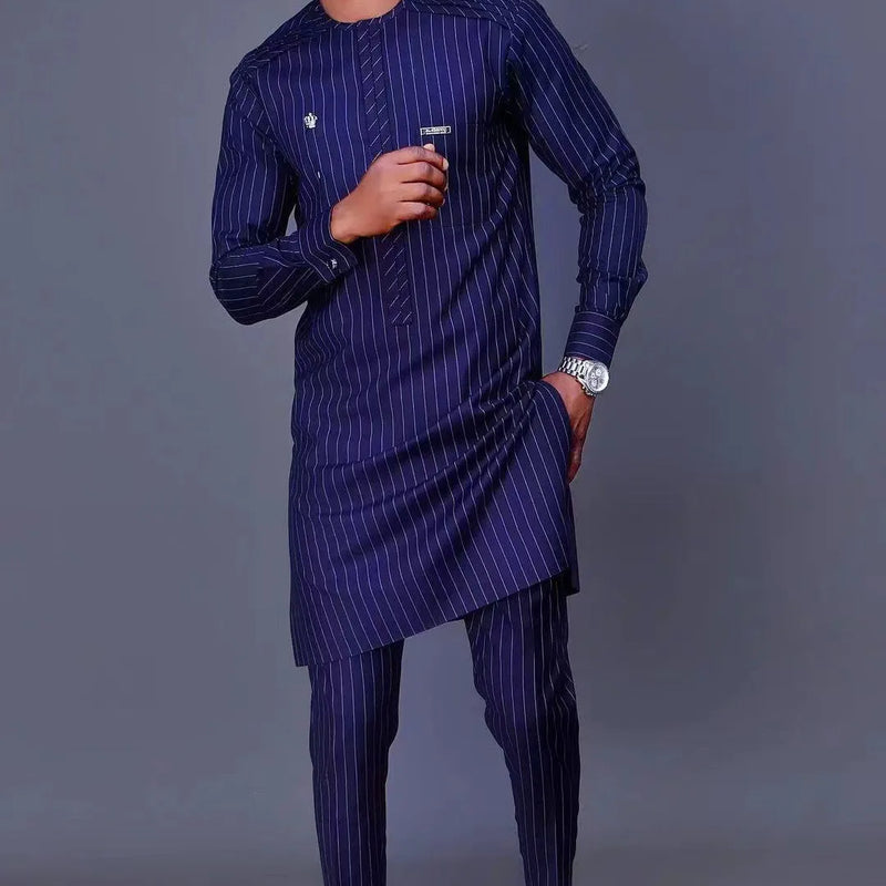 White Kaunda Suit Tuxedo Outfits Summer Short Sleeve Tops Pants with Pockets African Ethnic Casual Clothing Men Tuxedo 2PCS Suit