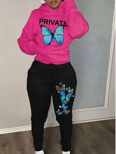 Autumn Winter Women's Tracksuit with Oversize Classic Two Piece Set Women Casual Hoodie&Trouser Suits Fitness Jogging Sports Set