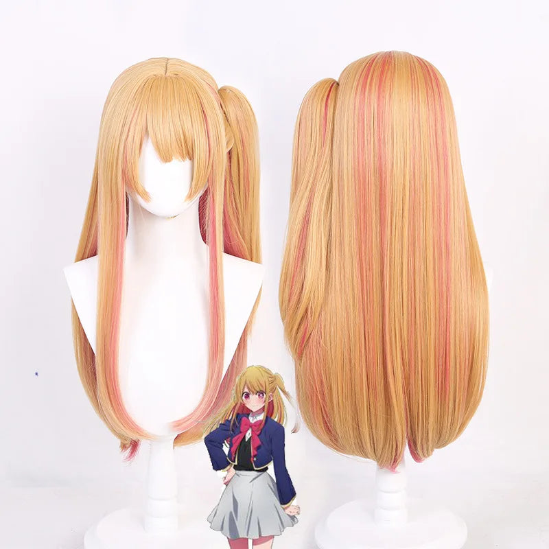 Anime Oshi No Ko Cosplay Wig Hoshino Ruby Cosplay Wig with Rose net Heat Resistant Synthetic Wigs Daily Cosplay Party wig