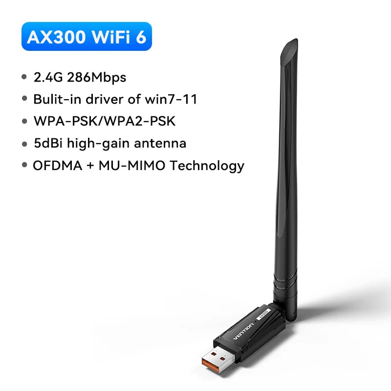 Vention WiFi 6 Adapter AX900 Wireless Network Card 5G/2.4Hz USB Dongle Antenna for Win PC Laptop 7 - 11 - Visuel 8 | SAMAG