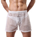 WOXUAN Men's Hollow Boxers New Fashion Loose Sexy Mesh Hollow Pants Comfortable Breathable Sexy Mesh Pants Quick Dry Underwear