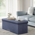SONGMICS Storage Ottoman, Padded Foldable Bench, Chest with Lid, Holds up to 300 kg, for Bedroom, Hallway, Living Room